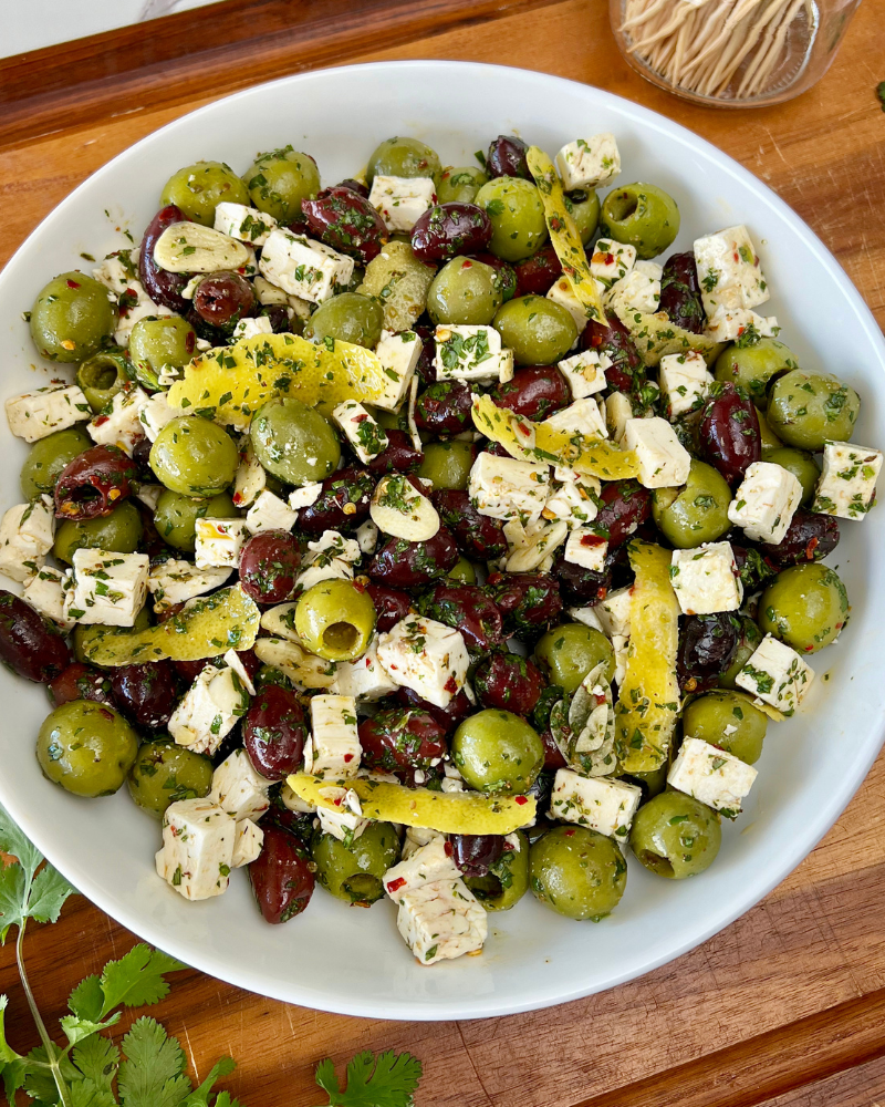 Marinated Greek Olives and Feta - Spoonful of Si